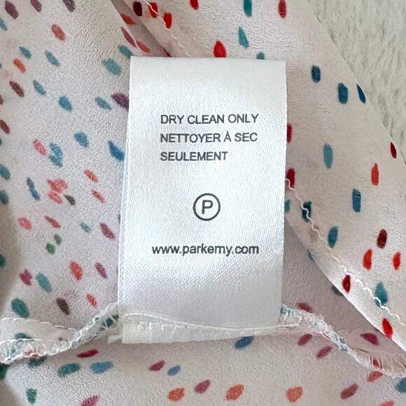 Parker Dottie Confetti Ruffle Top NEW Size Small Feminine Multicolor Office - Picture 7 of 9